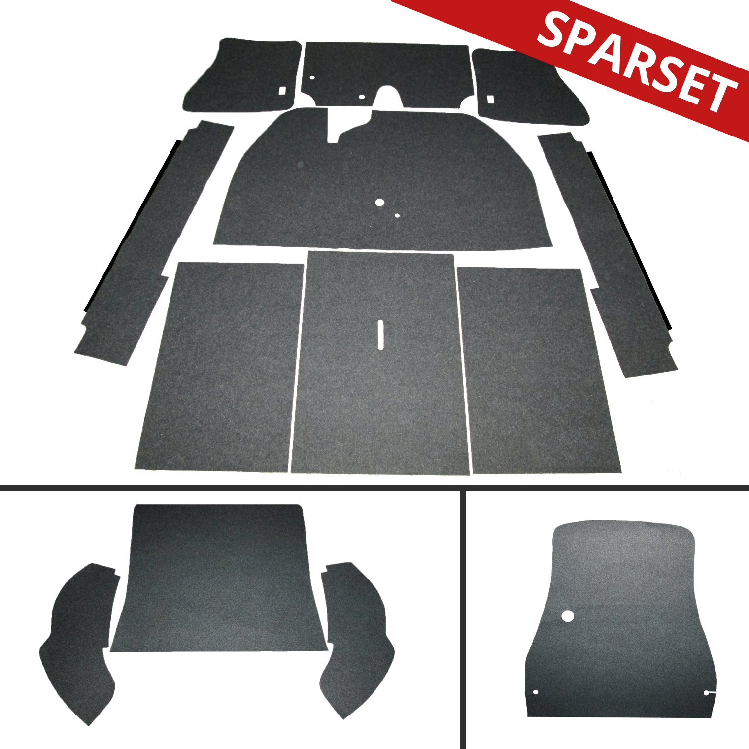 Innenraumteppich-Komplett mit Türschwellerleiste für Käfer 1200