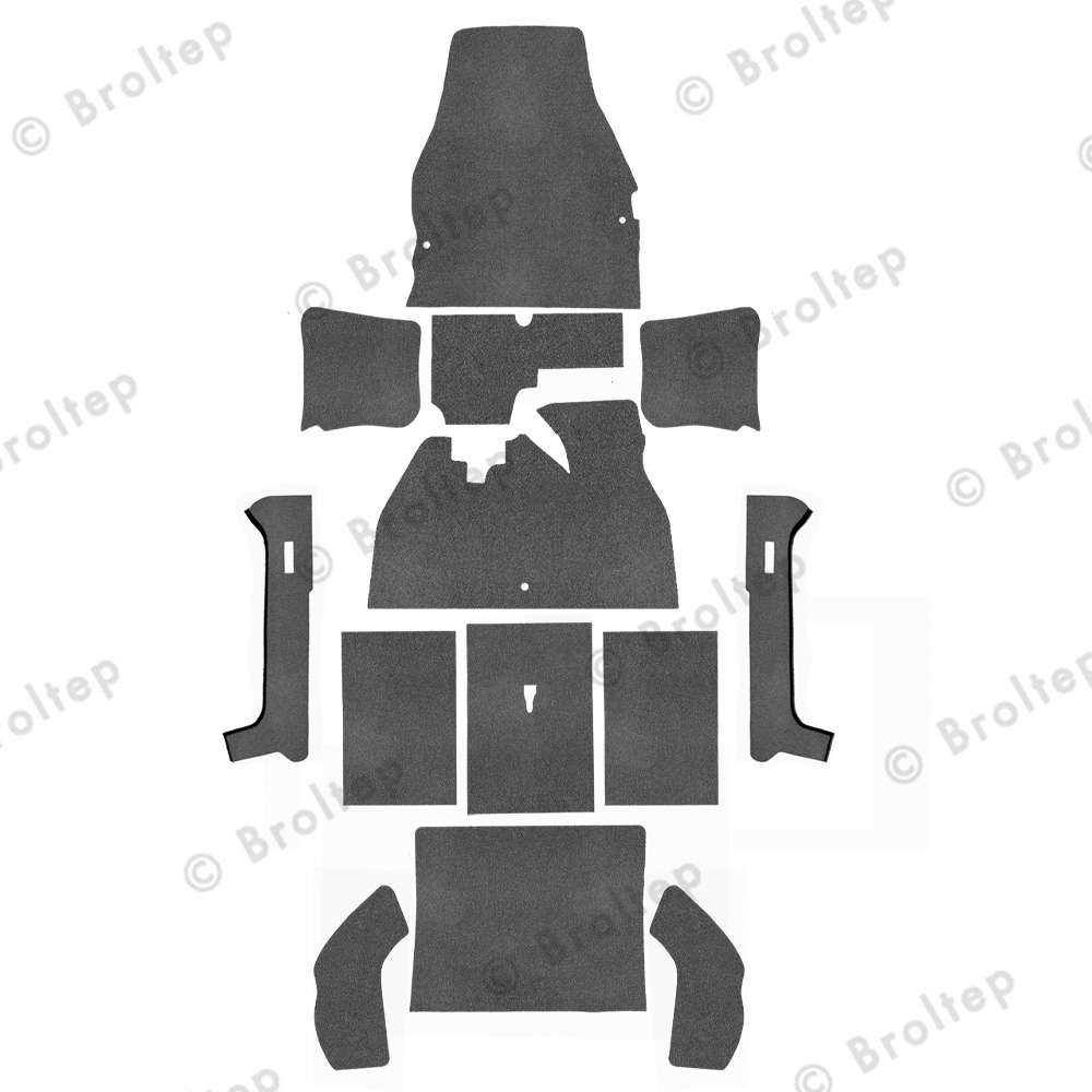 Innenraumteppich Komplett für Käfer 1300/1500 BF Cabrio mit Türschwellerleiste