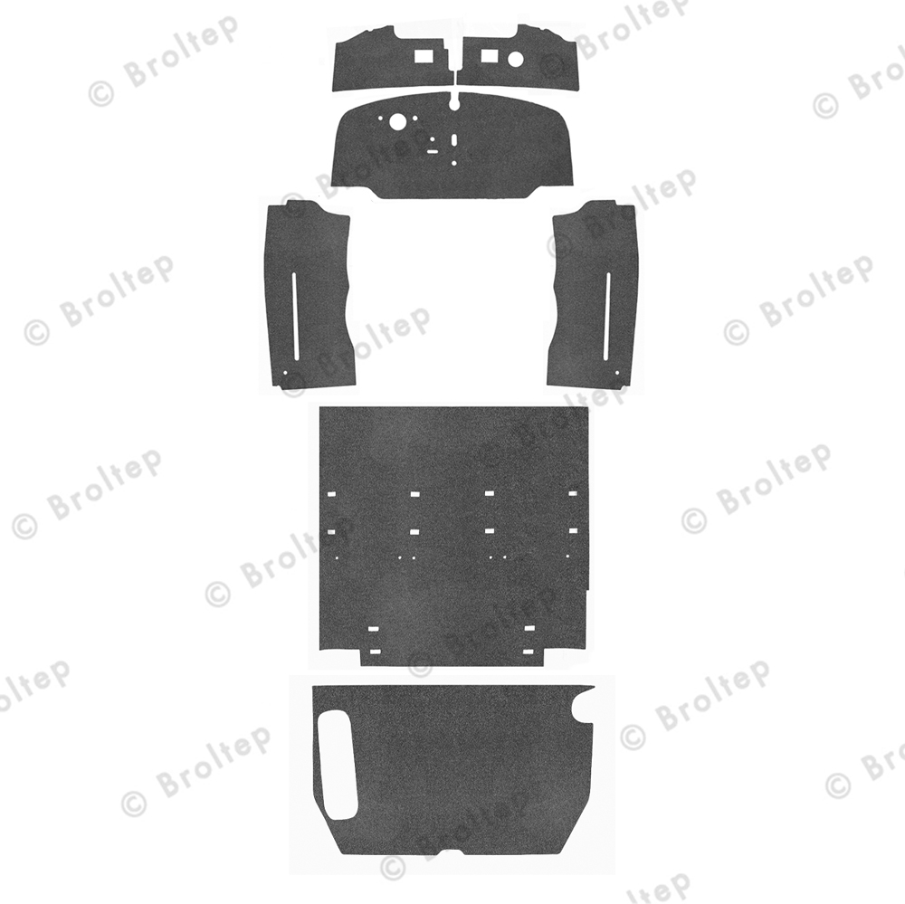Innenraumteppich-Komplett für Vw Bulli T 2a mit Trennwand